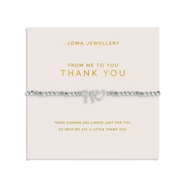 Joma Jewellery Forever Yours 'From Me To You Thank You' Silver Tone Bracelet 17.5cm
