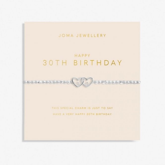 Joma Jewellery  Forever Yours 'Happy 30th Birthday' Bracelet 17.5cm Stretch