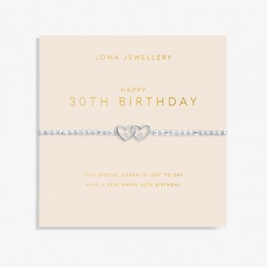 Joma Jewellery Forever Yours 'Happy 30th Birthday' Bracelet 17.5cm Stretch