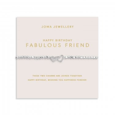 Joma Jewellery Forever Yours 'Happy Birthday Fabulous Friend' Bracelet 17.5cm Stretch 