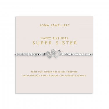 Joma Jewellery Forever Yours 'Happy Birthday Super Sister' Bracelet 17.5cm Stretch