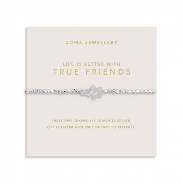 Joma Jewellery Forever Yours 'Life Is Better With True Friends' Bracelet 17.5cm Stretch 
