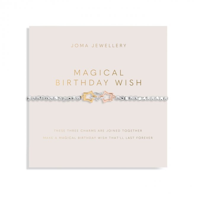 Joma Jewellery  Forever Yours 'Magical Birthday Wish' Trio Tone Bracelet 17.5cm Stretch