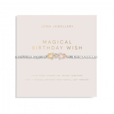 Joma Jewellery Forever Yours 'Magical Birthday Wish' Trio Tone Bracelet 17.5cm Stretch