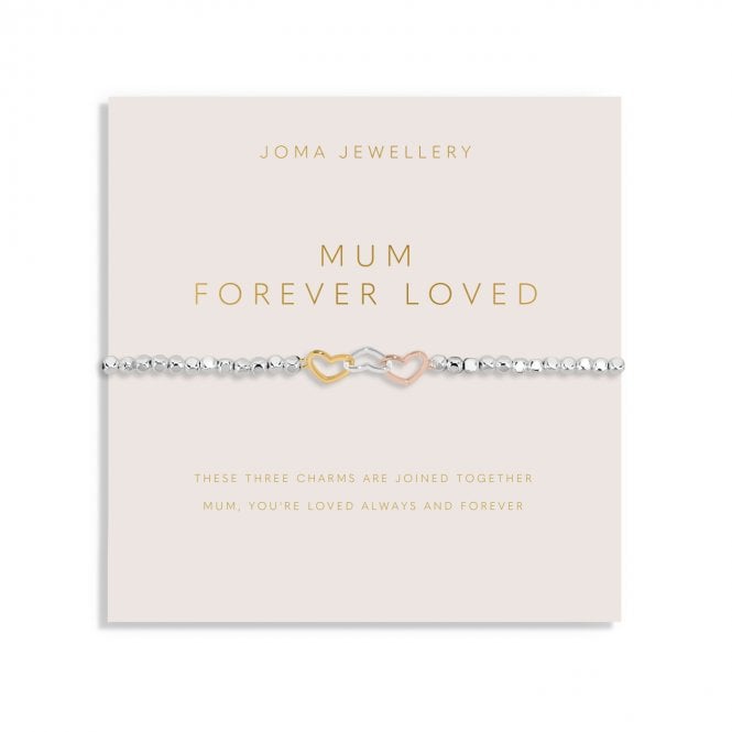 Joma Jewellery  Forever Yours 'Mum Forever Loved' Trio Tone Bracelet 17.5cm Stretch