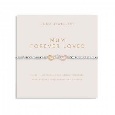 Joma Jewellery Forever Yours 'Mum Forever Loved' Trio Tone Bracelet 17.5cm Stretch
