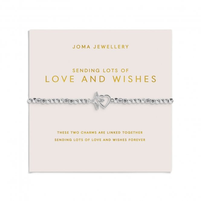 Joma Jewellery  Forever Yours 'Sending Lots Of Love And Wishes' Silver Tone Bracelet 17.5cm Stretch