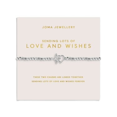 Joma Jewellery Forever Yours 'Sending Lots Of Love And Wishes' Silver Tone Bracelet 17.5cm Stretch