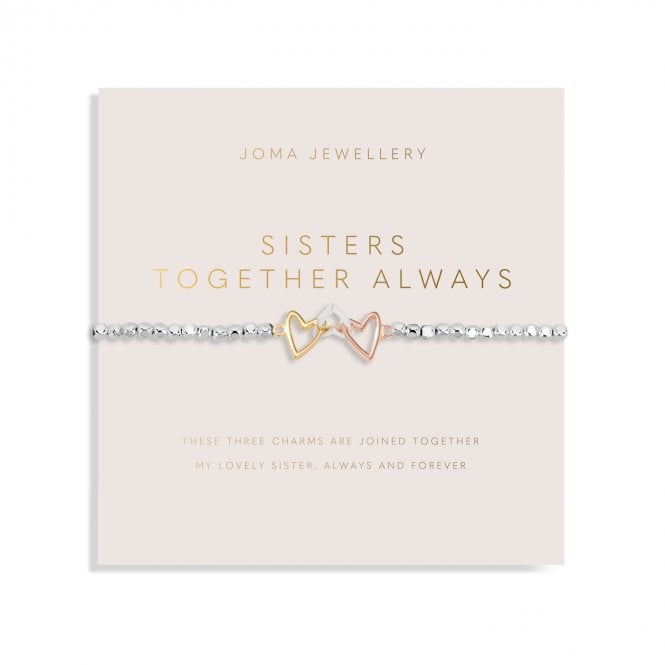 Joma Jewellery  Forever Yours 'Sister Together Always' Trio Tone Bracelet 17.5cm Stretch  