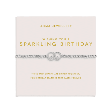 Joma Jewellery Forever Yours 'Wishing You A Sparkling Birthday' Silver Tone Bracelet 17.5cm Stretch
