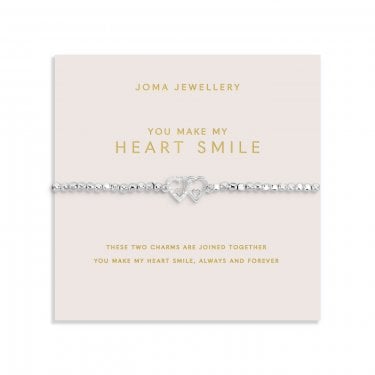 Joma Jewellery Forever Yours 'You Make My Heart Smile' Bracelet 17.5cm Stretch 