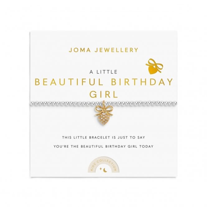 Joma Jewellery  Kids' A Little 'Beautiful Birthday Girl' Bracelet 15.5cm Stretch