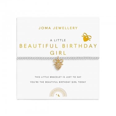 Joma Jewellery Kids' A Little 'Beautiful Birthday Girl' Bracelet 15.5cm Stretch
