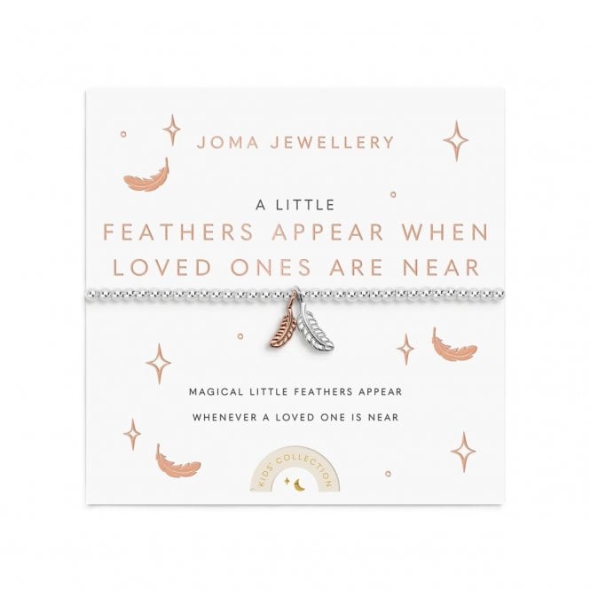 Joma Jewellery  Kids' A Little 'Feathers Appear When Loved Ones Are Near' Two Tone Bracelet 15.5cm Stretch