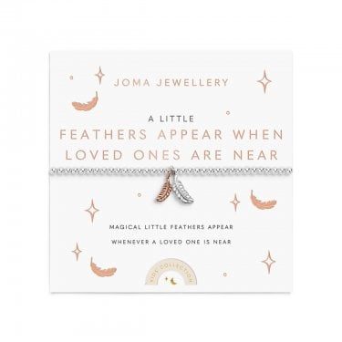 Joma Jewellery Kids' A Little 'Feathers Appear When Loved Ones Are Near' Two Tone Bracelet 15.5cm Stretch