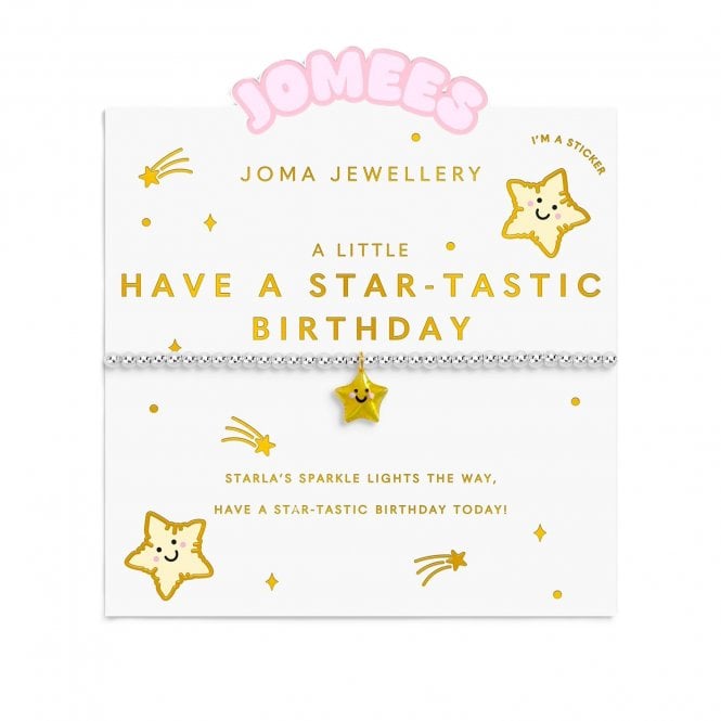 Joma Jewellery  Kids' A Little Jomees 'Have A Star-Tastic Birthday!' Two Tone Bracelet 15.5cm Stretch