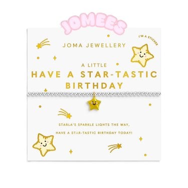 Joma Jewellery Kids' A Little Jomees 'Have A Star-Tastic Birthday!' Two Tone Bracelet 15.5cm Stretch