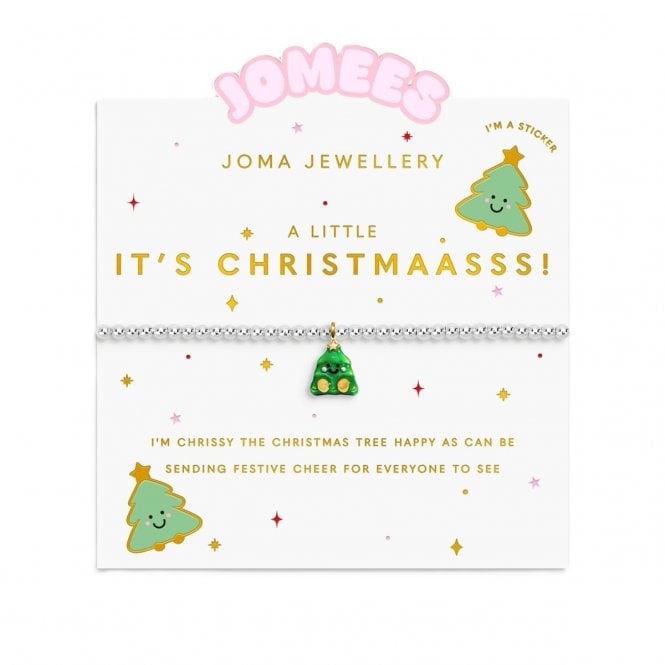 Joma Jewellery  Kids' A Little Jomees 'It's Christmaasss!' Two Tone Bracelet 15.5cm Stretch