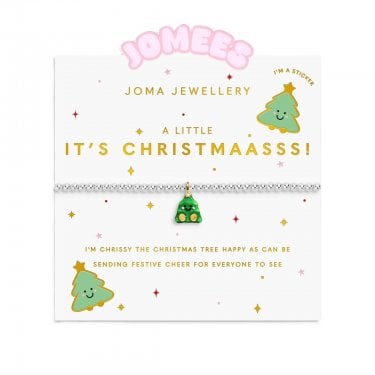 Joma Jewellery Kids' A Little Jomees 'It's Christmaasss!' Two Tone Bracelet 15.5cm Stretch