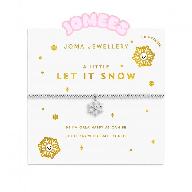 Joma Jewellery  Kids' A Little Jomees 'Let It Snow' Two Tone Bracelet 15.5cm Stretch