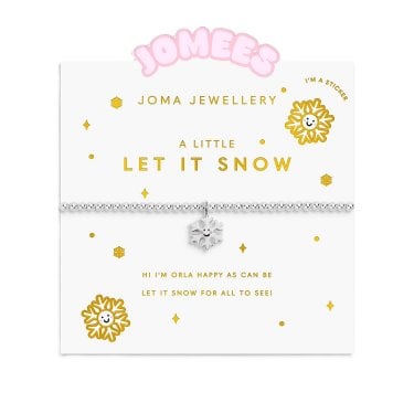 Joma Jewellery Kids' A Little Jomees 'Let It Snow' Two Tone Bracelet 15.5cm Stretch