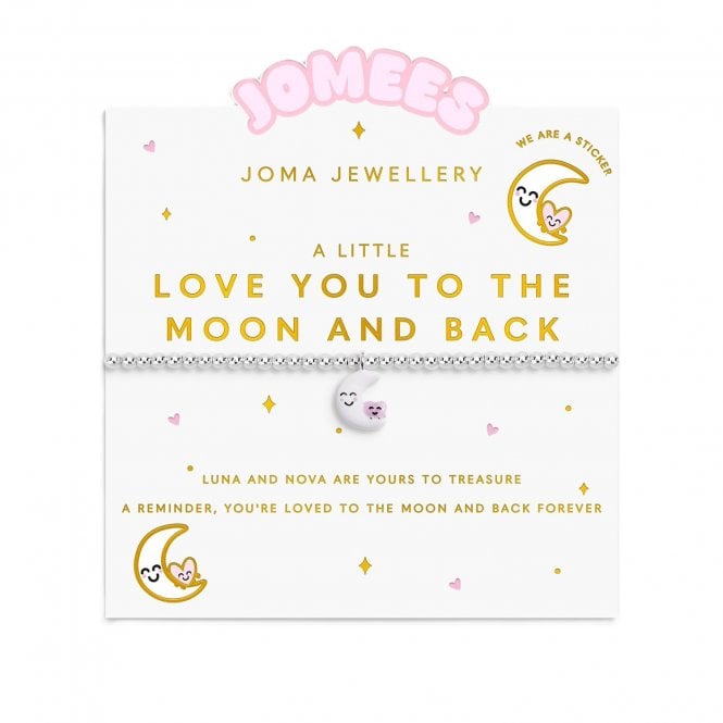 Joma Jewellery  Kids' A Little Jomees 'Love You To The Moon And Back' Two Tone Bracelet 15.5cm Stretch