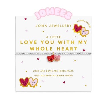 Joma Jewellery Kids' A Little Jomees 'Love You With My Whole Heart' Two Tone Bracelet 15.5cm Stretch