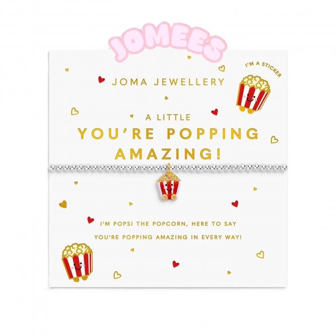Joma Jewellery  Kids' A Little Jomees 'You're Popping Amazing' Two Tone Bracelet 15.5cm Stretch