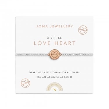 Joma Jewellery Kids' A Little 'Love Heart' Two Tone Bracelet 15.5cm Stretch 