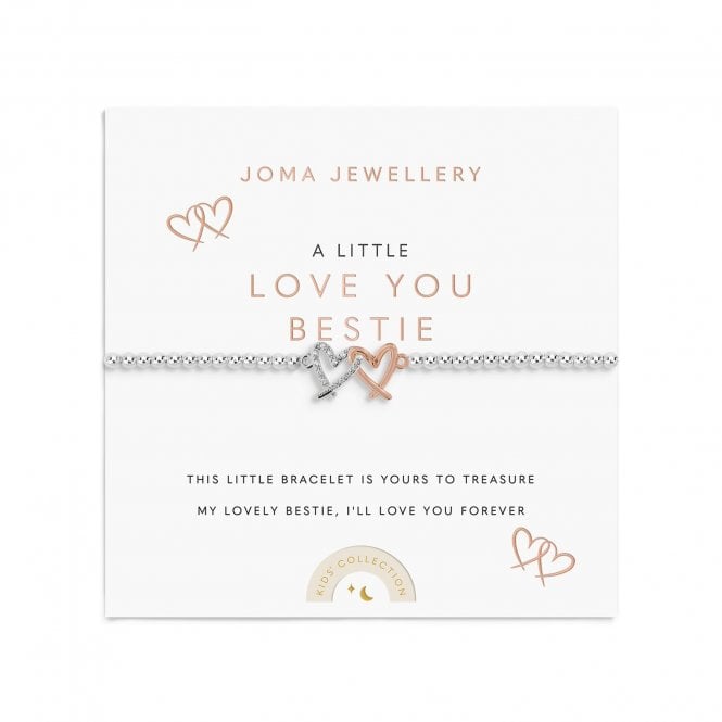 Joma Jewellery  Kids' A Little 'Love You Bestie' Two Tone Bracelet 15.5cm Stretch