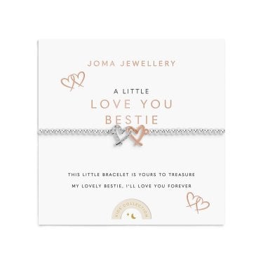 Joma Jewellery Kids' A Little 'Love You Bestie' Two Tone Bracelet 15.5cm Stretch
