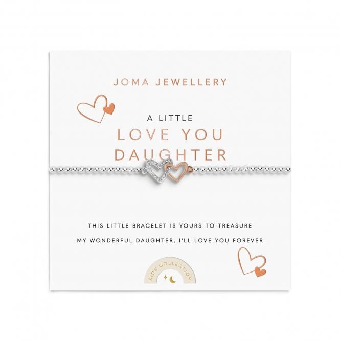 Joma Jewellery  Kids' A Little 'Love You Daughter' Two Tone Bracelet 15.5cm Stretch