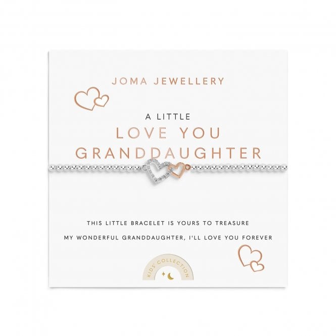 Joma Jewellery  Kids' A Little 'Love You Granddaughter' Two Tone Bracelet 15.5cm Stretch