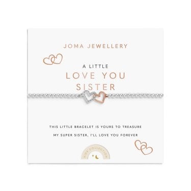 Joma Jewellery Kids' A Little 'Love You Sister' Two Tone Bracelet 15.5cm Stretch