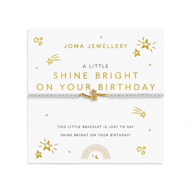 Joma Jewellery  Kids' A Little 'Shine Bright On Your Birthday' Two Tone Bracelet 15.5cm Stretch