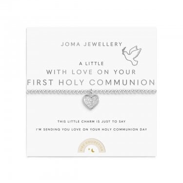 Joma Jewellery Kids' A Little 'With Love On Your First Holy Communion' Bracelet 15.5cm Stretch