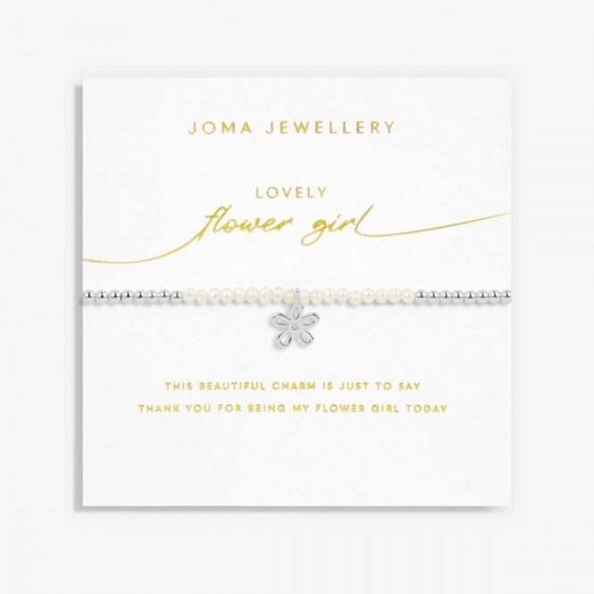 Joma Jewellery  Kids Bridal Pearl 'Lovely Flower Girl' Bracelet 17.5cm Stretch