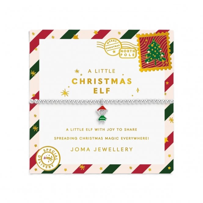 Joma Jewellery  Kids' Christmas A Little 'Christmas Elf' Bracelet 15.5cm Stretch