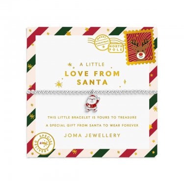 Joma Jewellery Kids' Christmas A Little 'Love From Santa' Bracelet 15.5cm Stretch