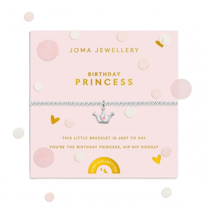 Joma Jewellery  Kids' Confetti A Little 'Birthday Princess' Bracelet 15.5cm Stretch