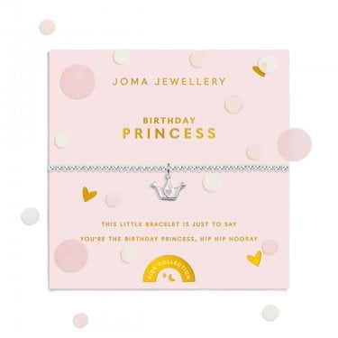 Joma Jewellery Kids' Confetti A Little 'Birthday Princess' Bracelet 15.5cm Stretch