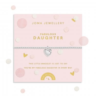 Joma Jewellery Kids Confetti A Little 'Fabulous Daughter' Bracelet 15.5cm Stretch 