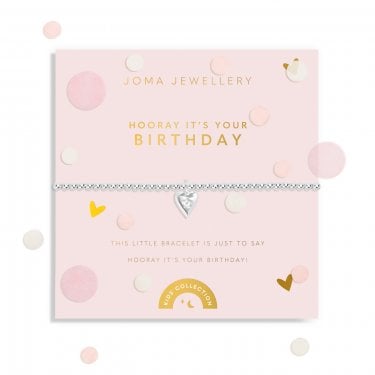 Joma Jewellery Kids Confetti A Little 'Hooray It's Your Birthday' Bracelet 15.5cm Stretch 