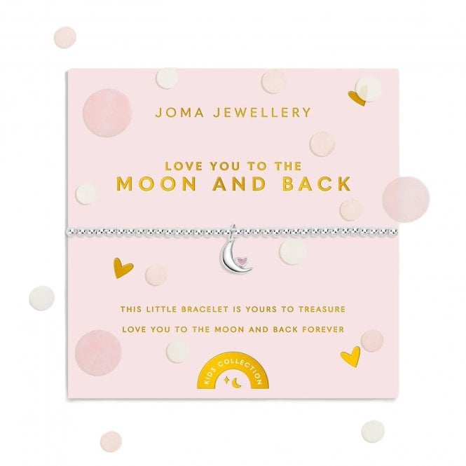Joma Jewellery  Kids' Confetti A Little 'Love You To The Moon And Back' Silver Tone Bracelet 15.5cm Stretch