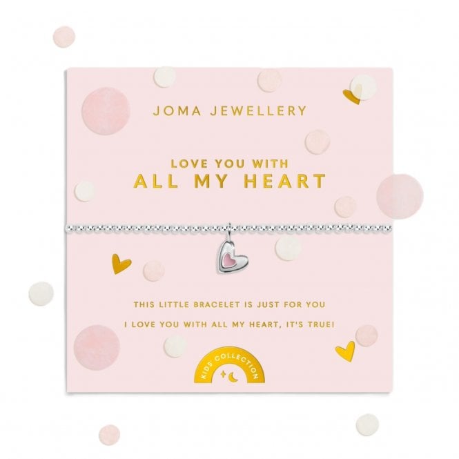 Joma Jewellery  Kids' Confetti A Little 'Love You With All My Heart' Bracelet 15.5cm Stretch
