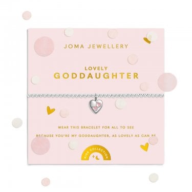 Joma Jewellery Kids' Confetti A Little 'Lovely Goddaughter' Bracelet 15.5cm Stretch