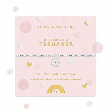 Joma Jewellery Kids Confetti A Little 'Officially A Teenager' Bracelet 15.5cm Stretch