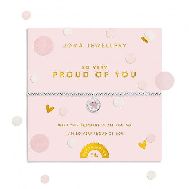 Joma Jewellery  Kids' Confetti A Little 'So Very Proud Of You' Silver Tone Bracelet 15.5cm Stretch