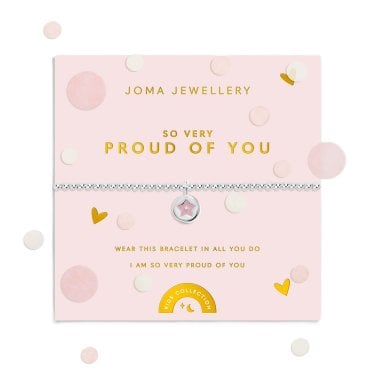 Joma Jewellery Kids' Confetti A Little 'So Very Proud Of You' Silver Tone Bracelet 15.5cm Stretch