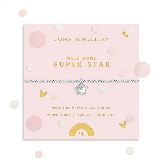 Joma Jewellery  Kids Confetti A Little 'Super Star' Bracelet 15.5cm Stretch